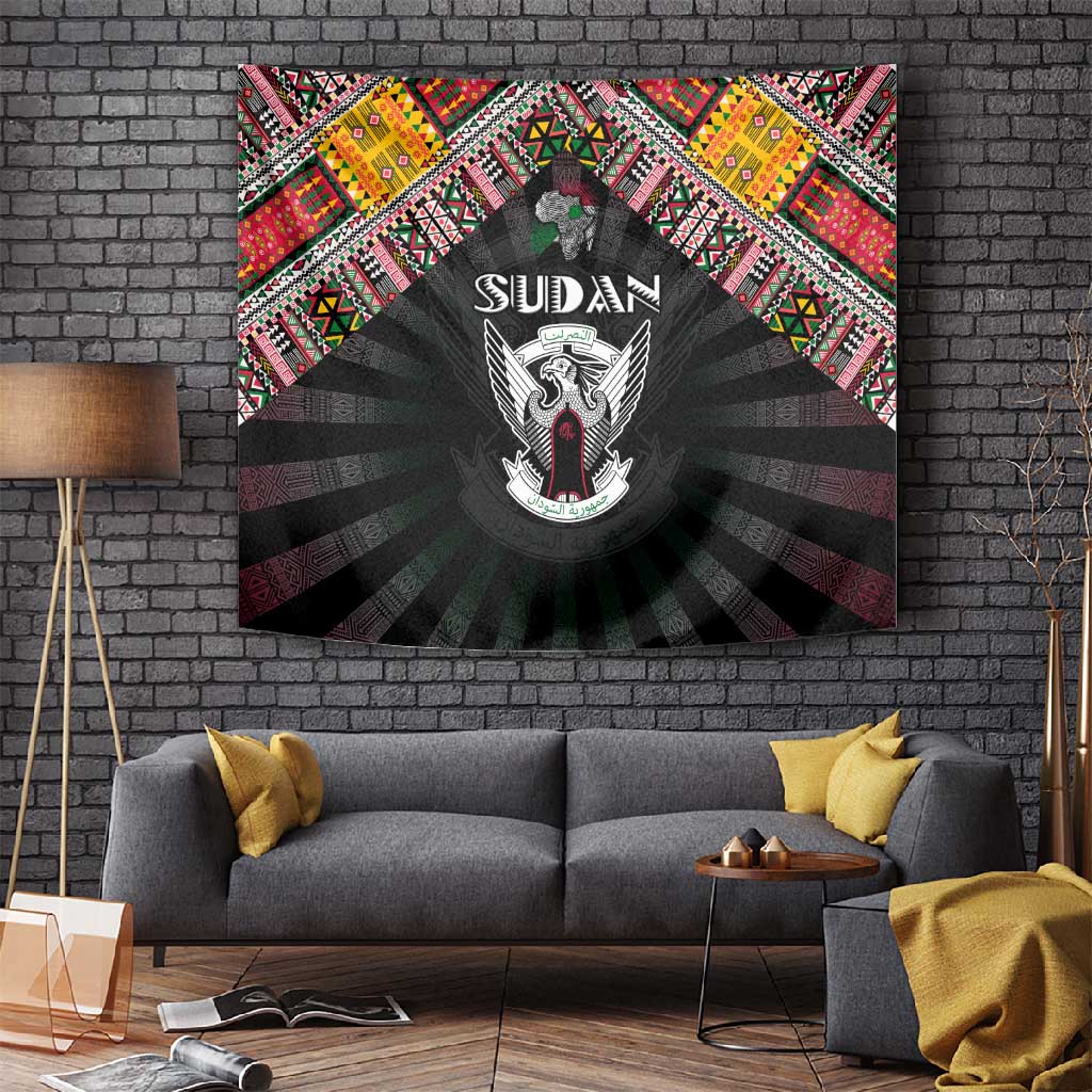 Sudan Roots Tapestry African Pride in Fingerprint and Tribal Colors DT02