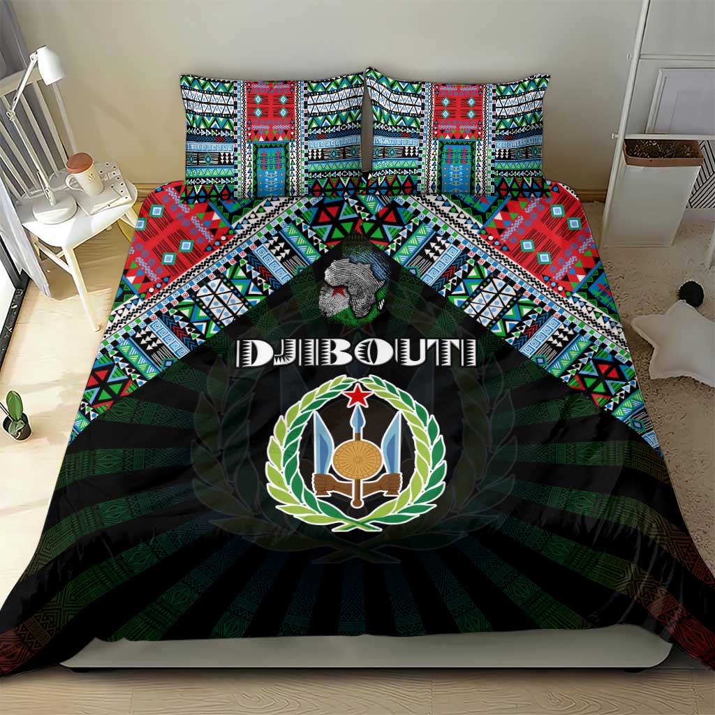Djibouti Roots Bedding Set African Pride in Fingerprint and Tribal Colors DT02