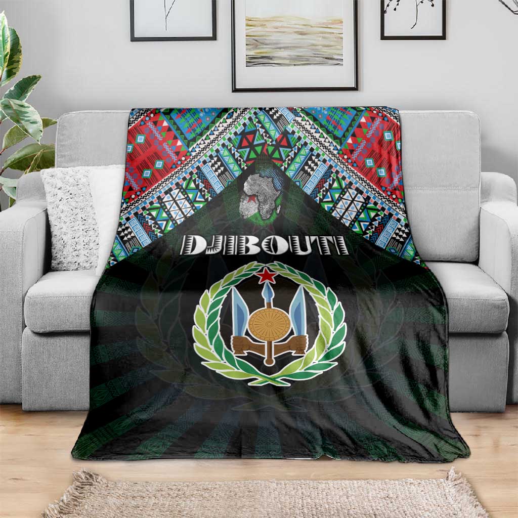 Djibouti Roots Blanket African Pride in Fingerprint and Tribal Colors DT02