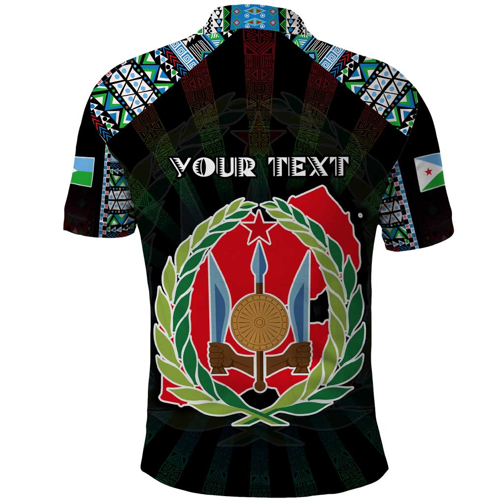 Personalized Djibouti Roots Polo Shirt African Map in Fingerprint and Tribal Colors DT02