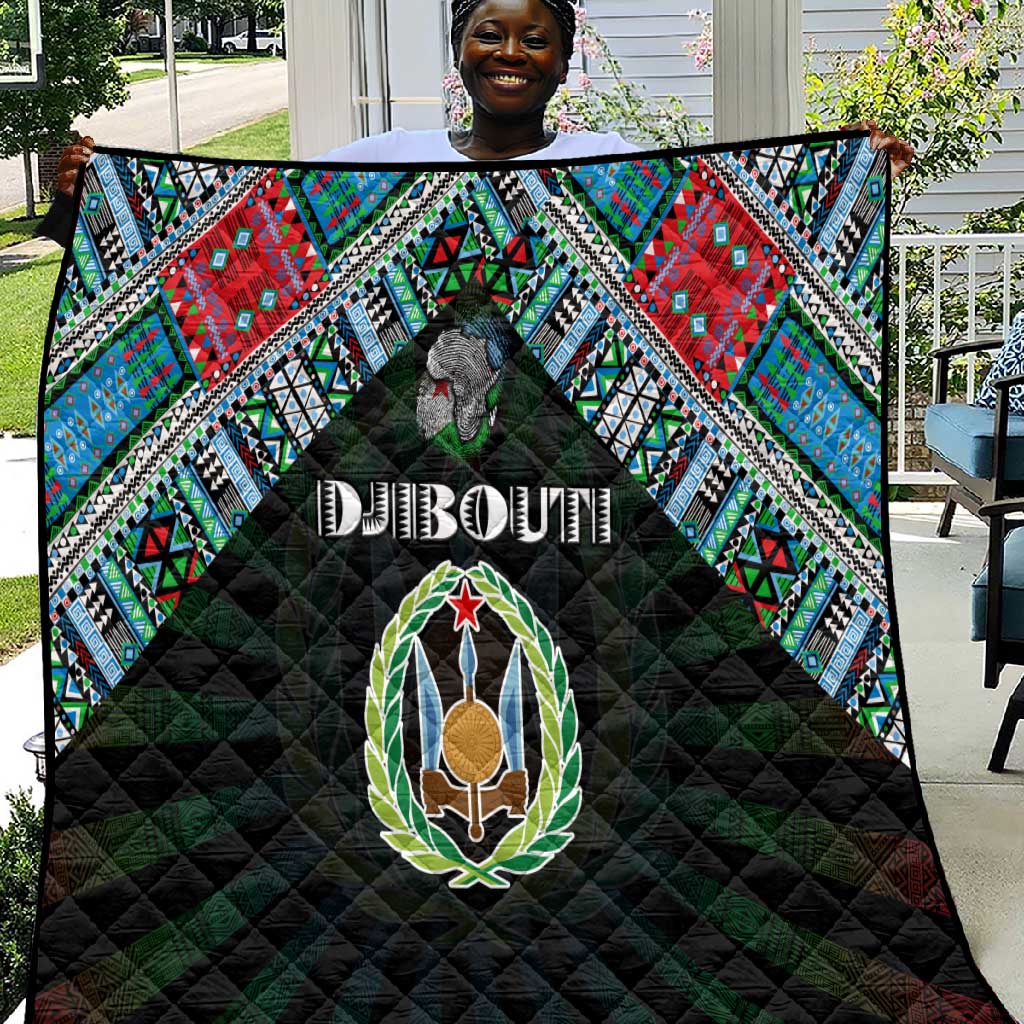 Djibouti Roots Quilt African Pride in Fingerprint and Tribal Colors DT02