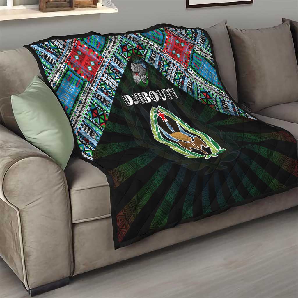 Djibouti Roots Quilt African Pride in Fingerprint and Tribal Colors DT02