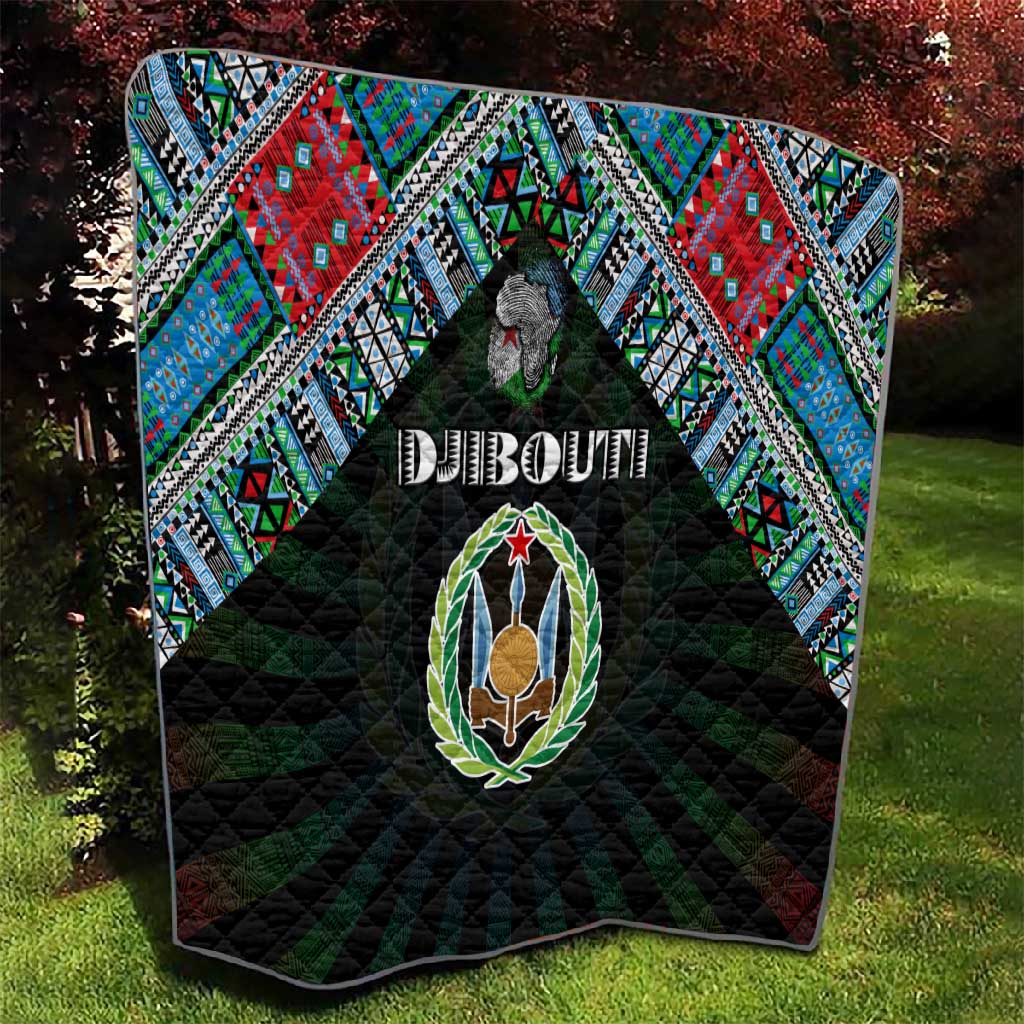 Djibouti Roots Quilt African Pride in Fingerprint and Tribal Colors DT02
