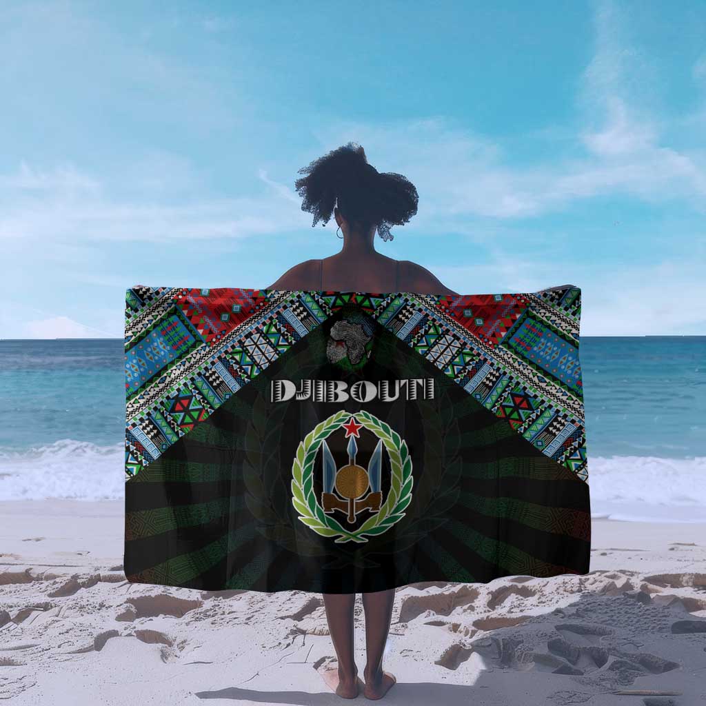 Djibouti Roots Sarong African Pride in Fingerprint and Tribal Colors DT02