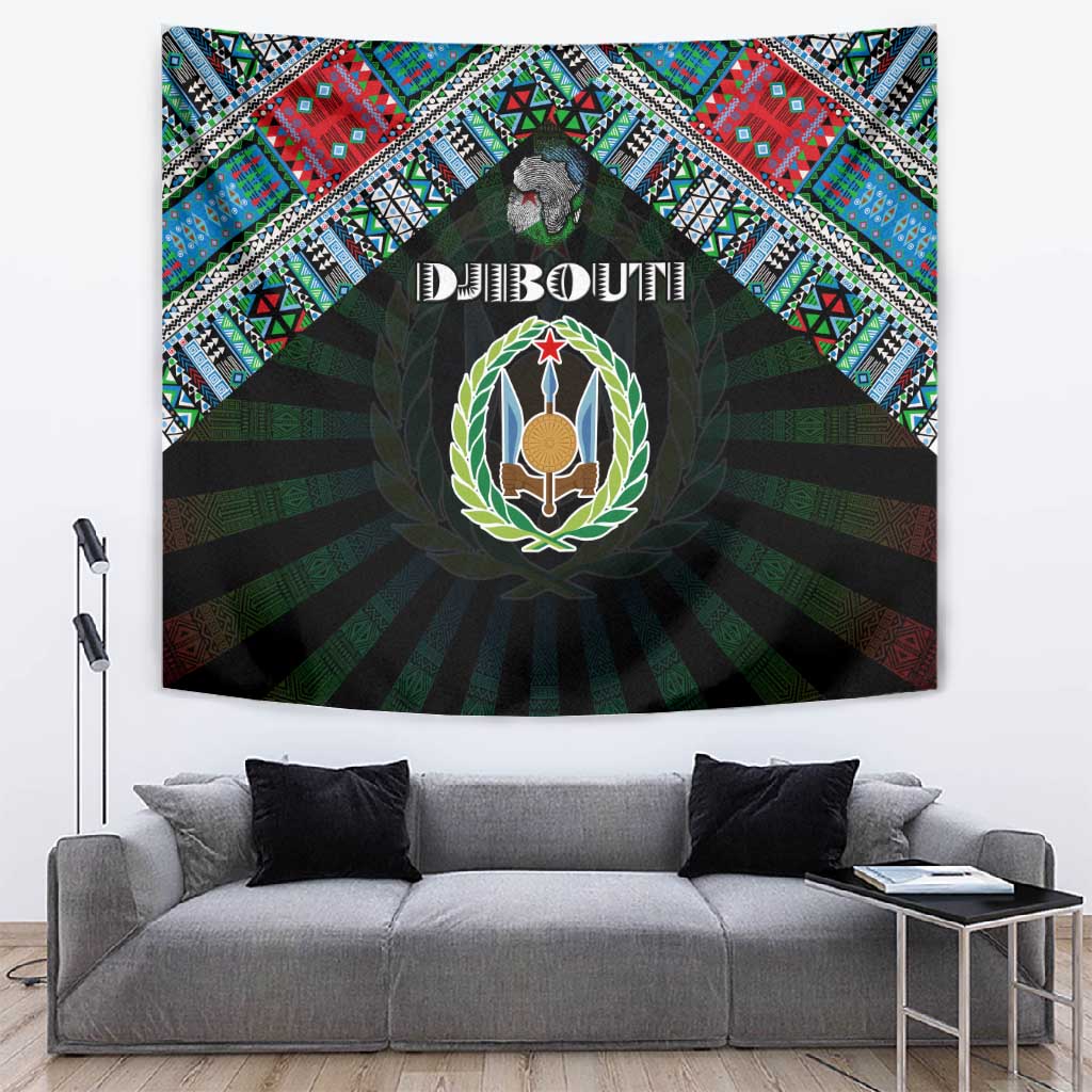 Djibouti Roots Tapestry African Pride in Fingerprint and Tribal Colors DT02