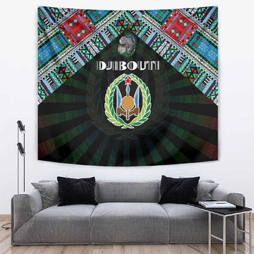 Djibouti Roots Tapestry African Pride in Fingerprint and Tribal Colors DT02
