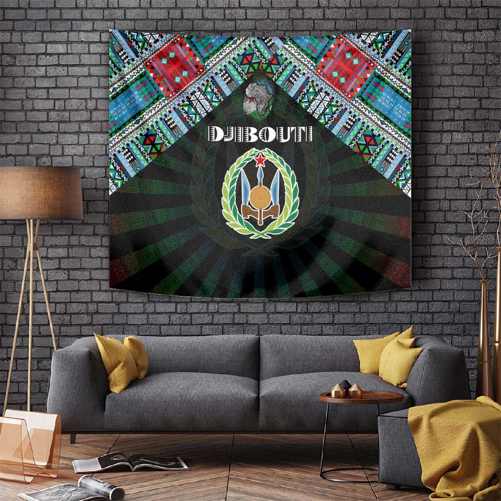Djibouti Roots Tapestry African Pride in Fingerprint and Tribal Colors DT02