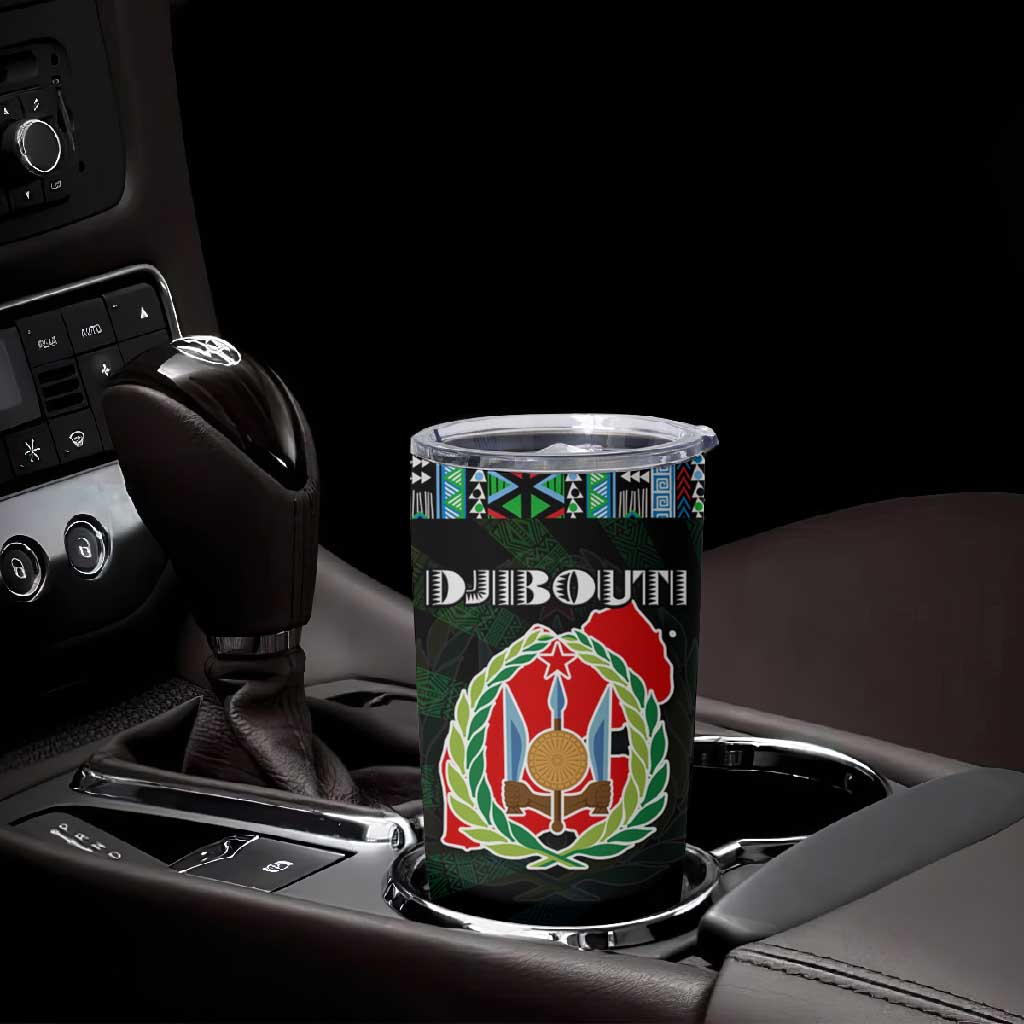 Djibouti Roots Tumbler Cup African Pride in Fingerprint and Tribal Colors DT02