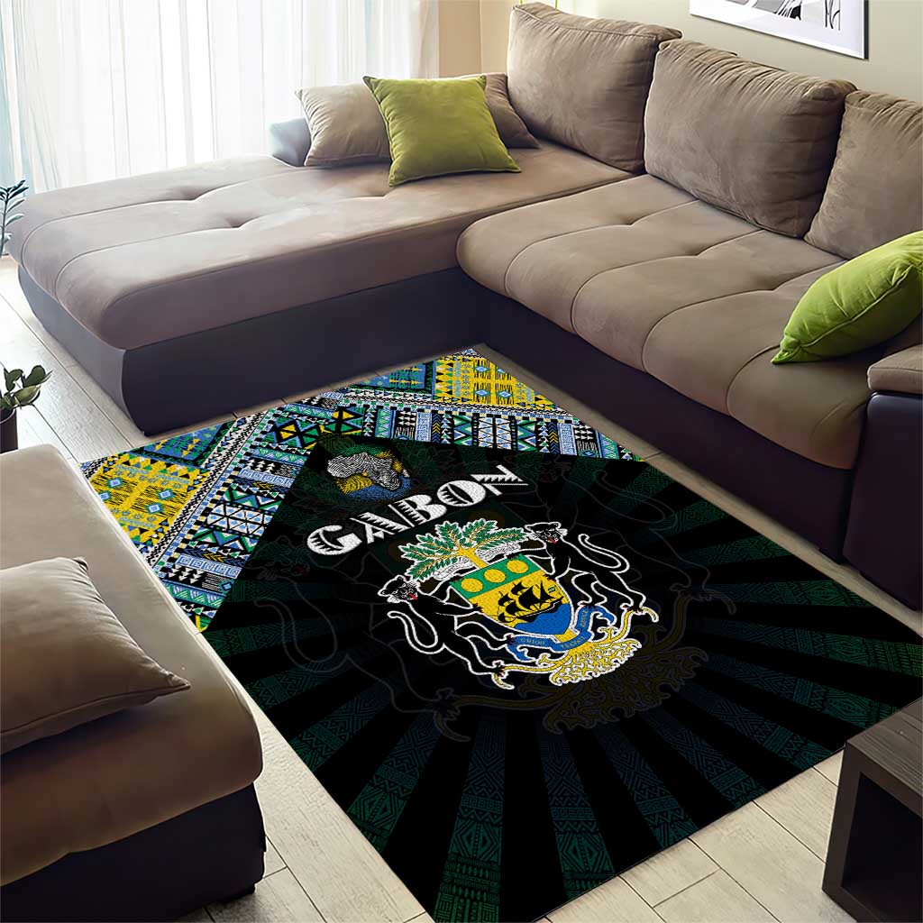 Gabon Roots Area Rug African Pride in Fingerprint and Tribal Colors DT02