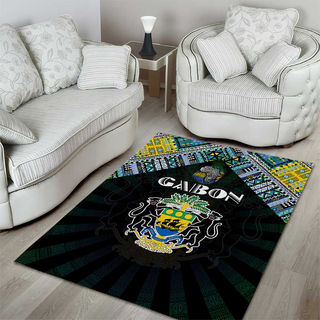 Gabon Roots Area Rug African Pride in Fingerprint and Tribal Colors DT02