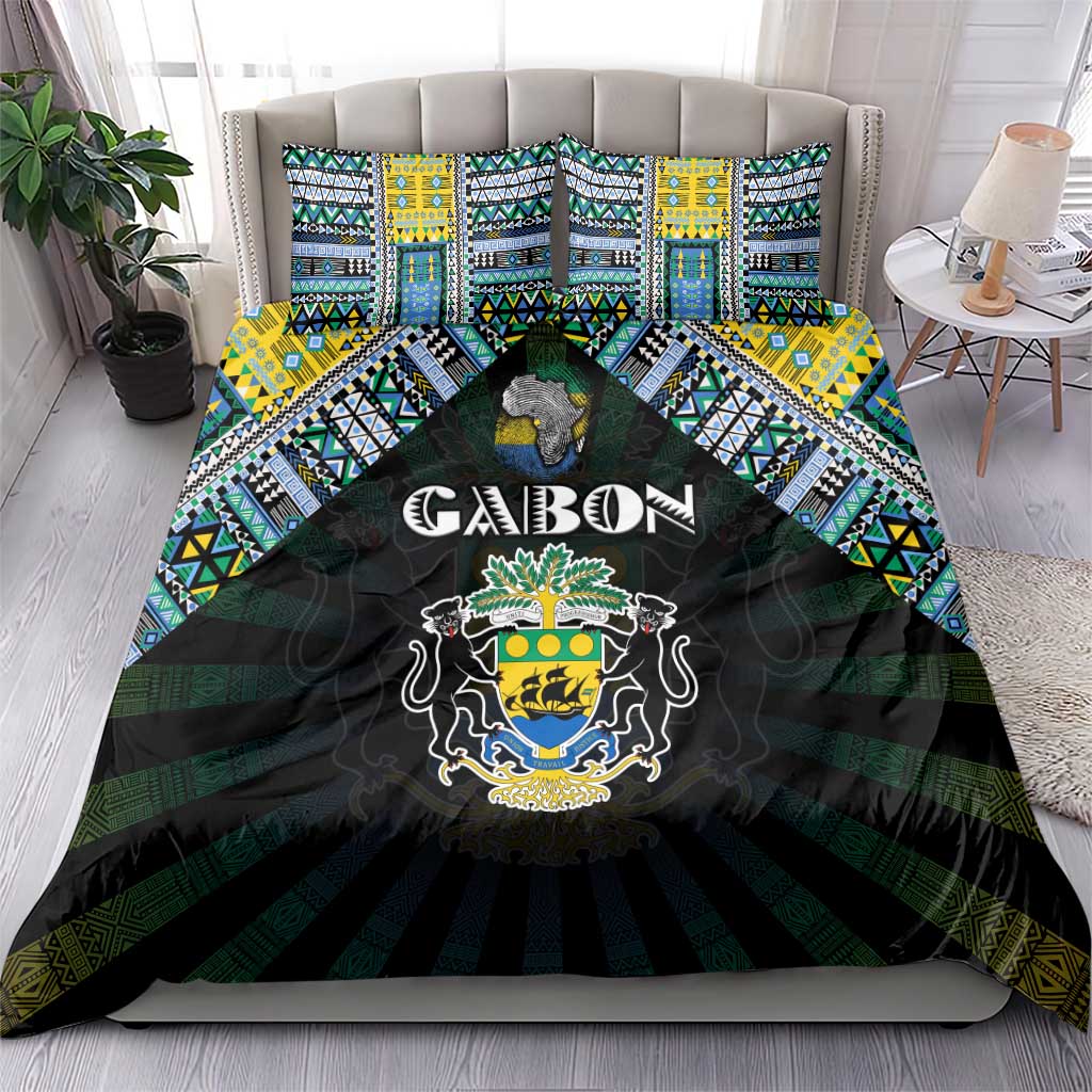 Gabon Roots Bedding Set African Pride in Fingerprint and Tribal Colors DT02