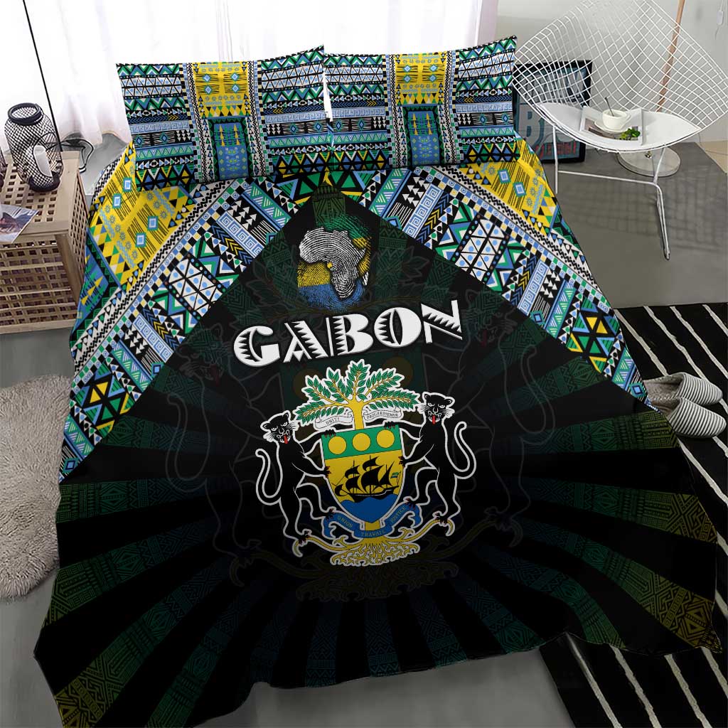 Gabon Roots Bedding Set African Pride in Fingerprint and Tribal Colors DT02