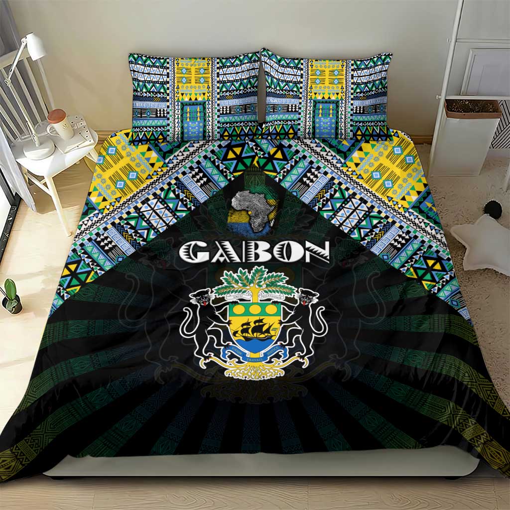 Gabon Roots Bedding Set African Pride in Fingerprint and Tribal Colors DT02