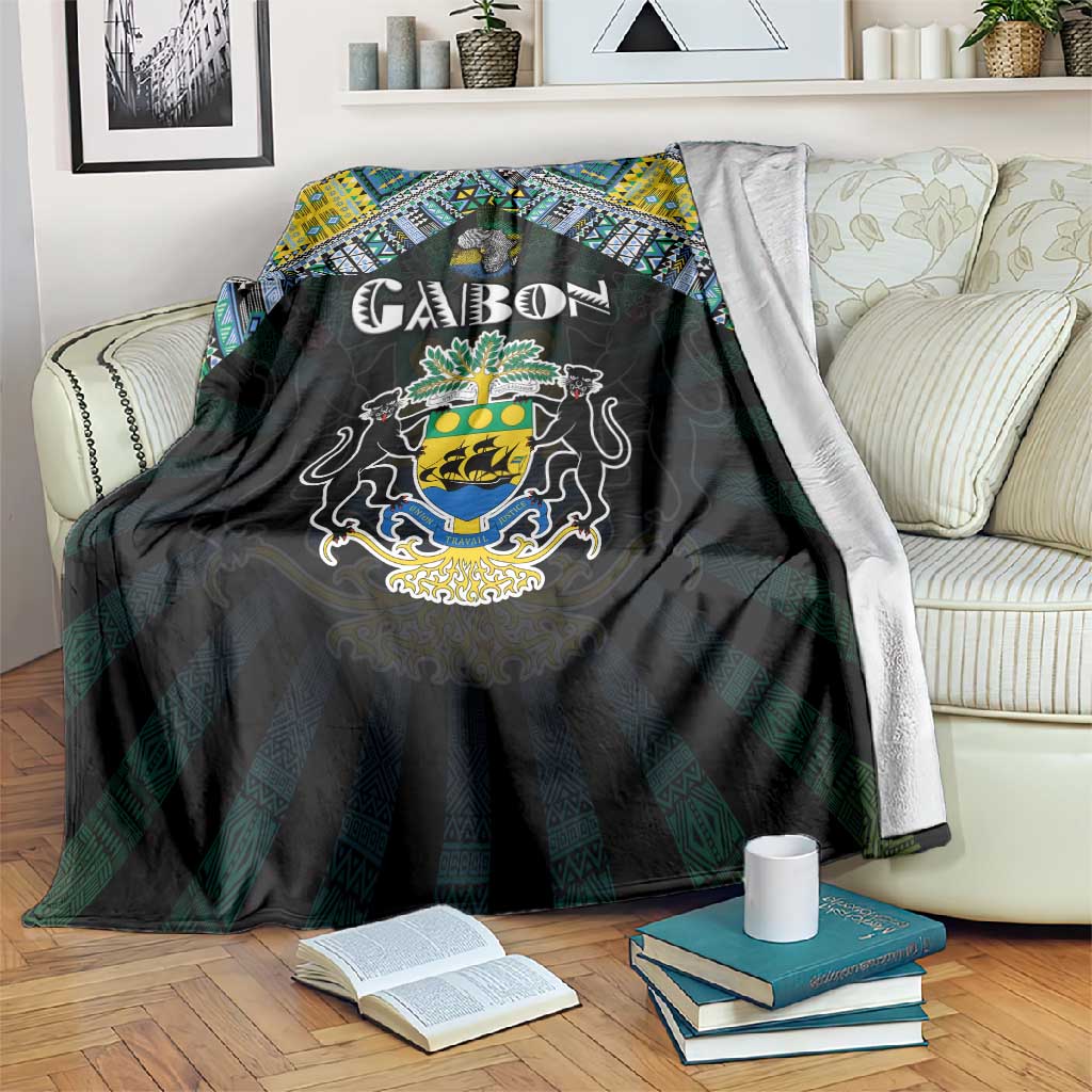 Gabon Roots Blanket African Pride in Fingerprint and Tribal Colors DT02