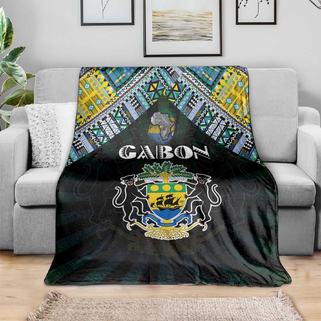 Gabon Roots Blanket African Pride in Fingerprint and Tribal Colors DT02