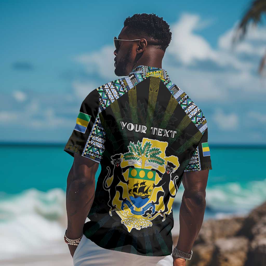 Personalized Gabon Roots Hawaiian Shirt African Pride in Fingerprint and Tribal Colors DT02