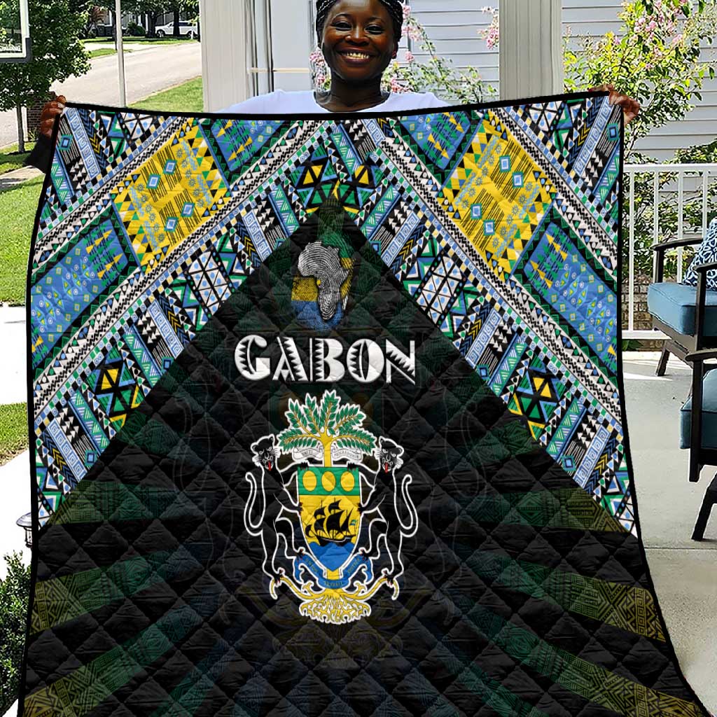 Gabon Roots Quilt African Pride in Fingerprint and Tribal Colors DT02