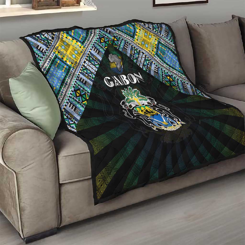 Gabon Roots Quilt African Pride in Fingerprint and Tribal Colors DT02