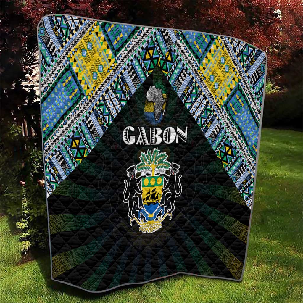 Gabon Roots Quilt African Pride in Fingerprint and Tribal Colors DT02