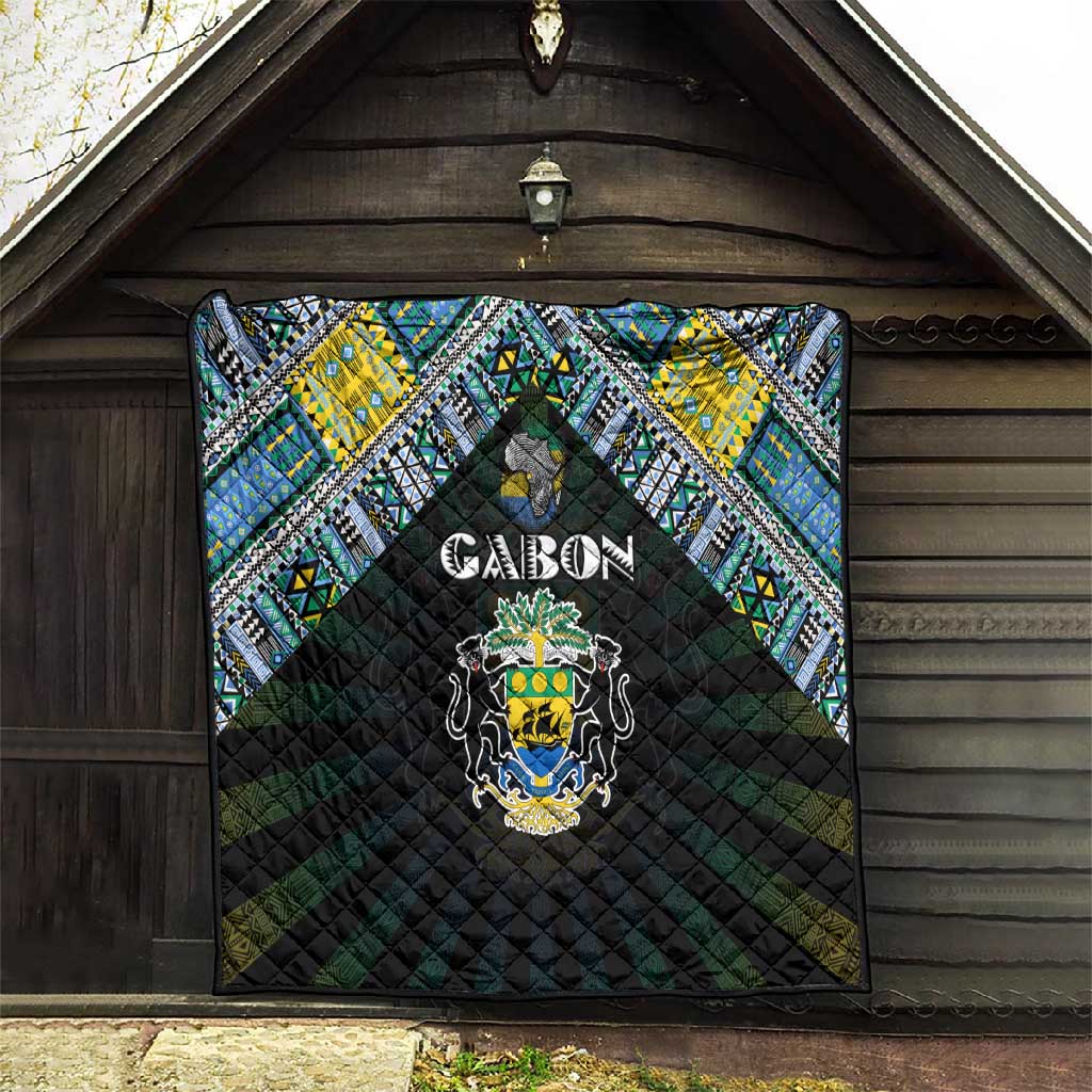Gabon Roots Quilt African Pride in Fingerprint and Tribal Colors DT02