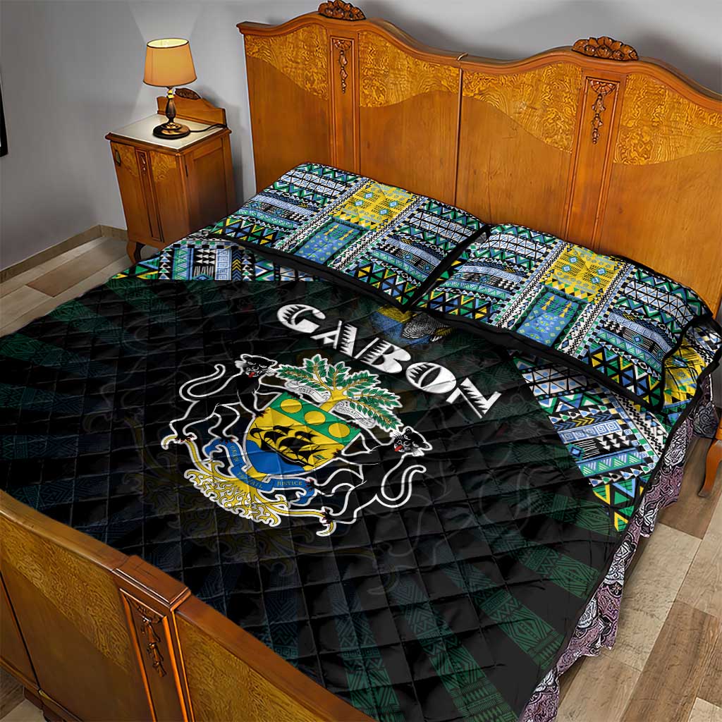 Gabon Roots Quilt Bed Set African Pride in Fingerprint and Tribal Colors DT02