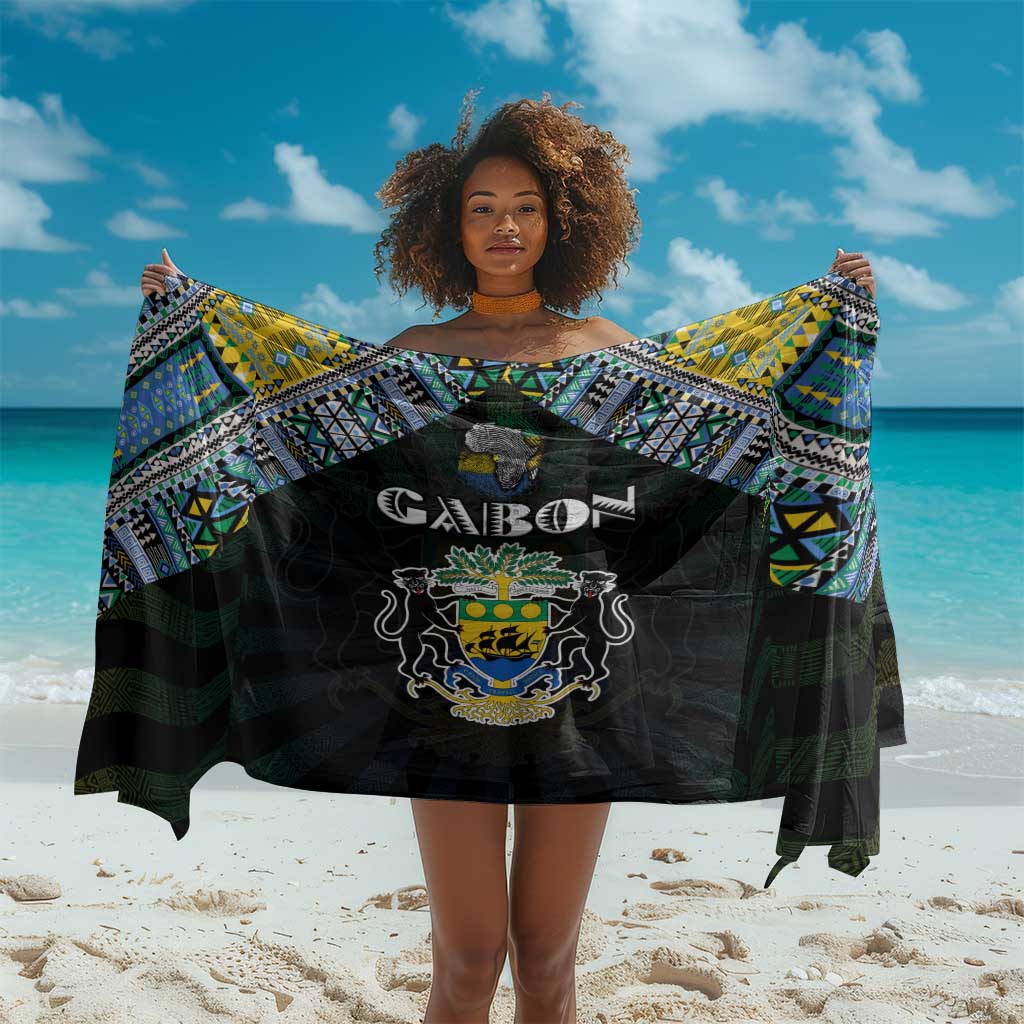 Gabon Roots Sarong African Pride in Fingerprint and Tribal Colors DT02