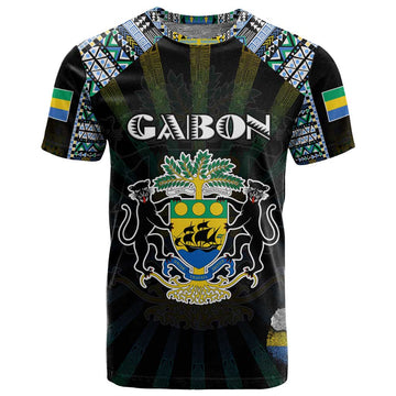 Personalized Gabon Roots T shirt African Pride in Fingerprint and Tribal Colors DT02
