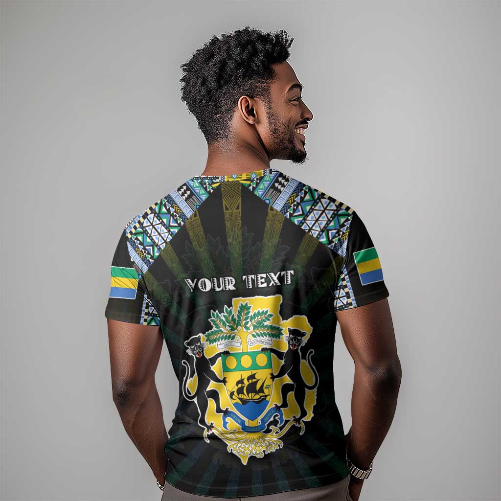 Personalized Gabon Roots T shirt African Pride in Fingerprint and Tribal Colors DT02