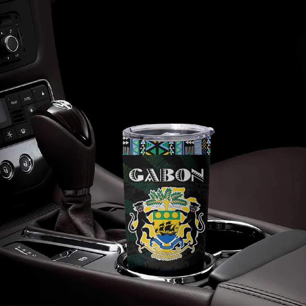 Gabon Roots Tumbler Cup African Pride in Fingerprint and Tribal Colors DT02