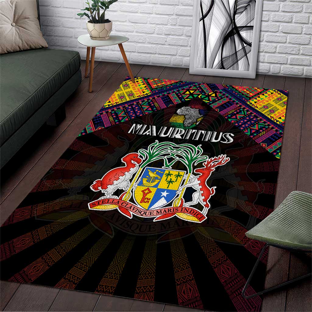 Mauritius Roots Area Rug African Pride in Fingerprint and Tribal Colors DT02