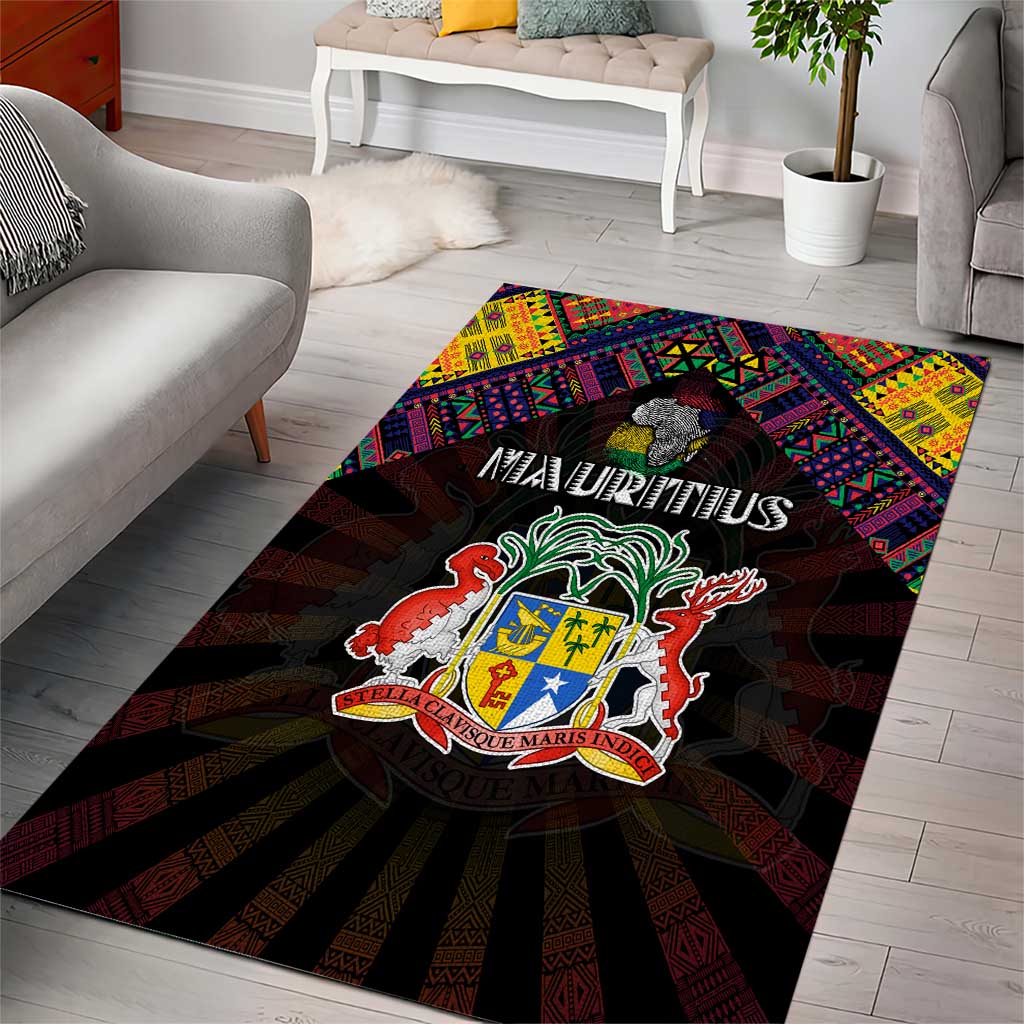 Mauritius Roots Area Rug African Pride in Fingerprint and Tribal Colors DT02