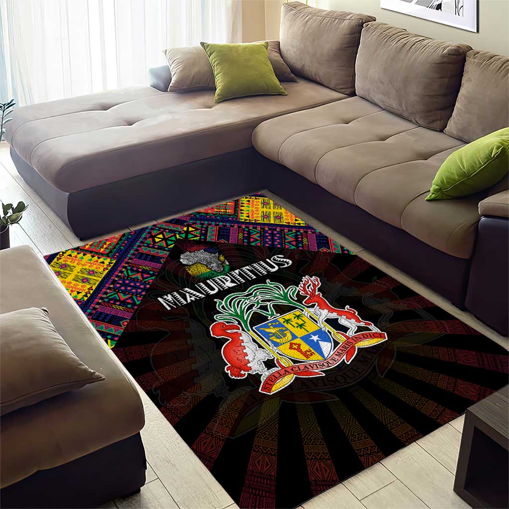 Mauritius Roots Area Rug African Pride in Fingerprint and Tribal Colors DT02