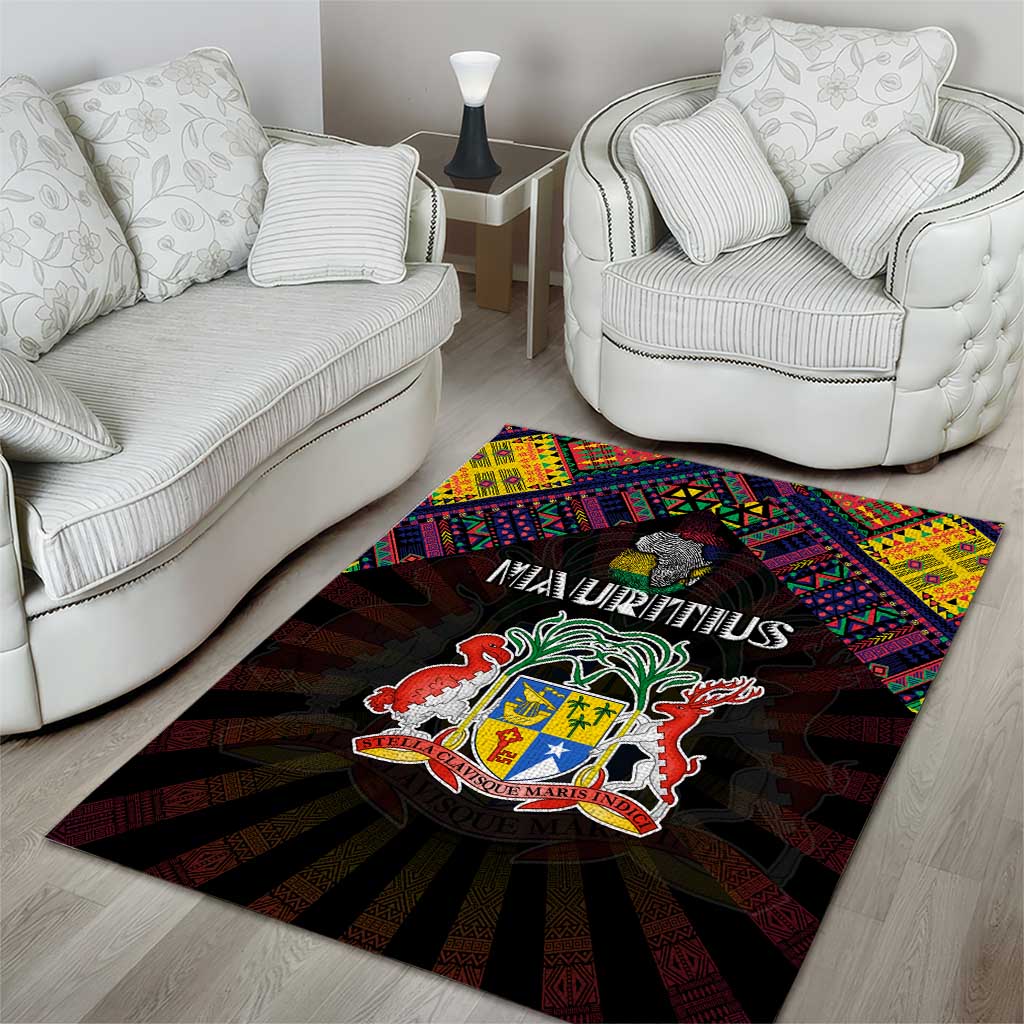 Mauritius Roots Area Rug African Pride in Fingerprint and Tribal Colors DT02