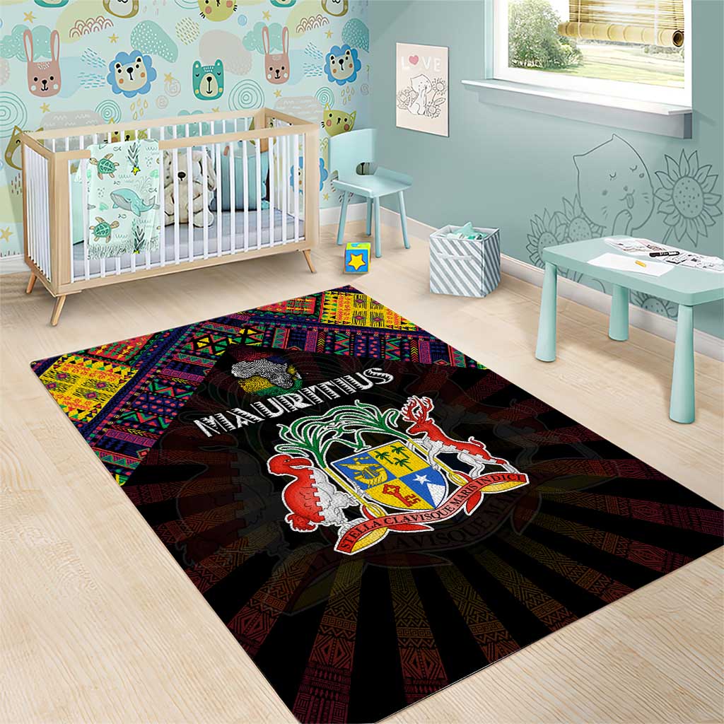 Mauritius Roots Area Rug African Pride in Fingerprint and Tribal Colors DT02