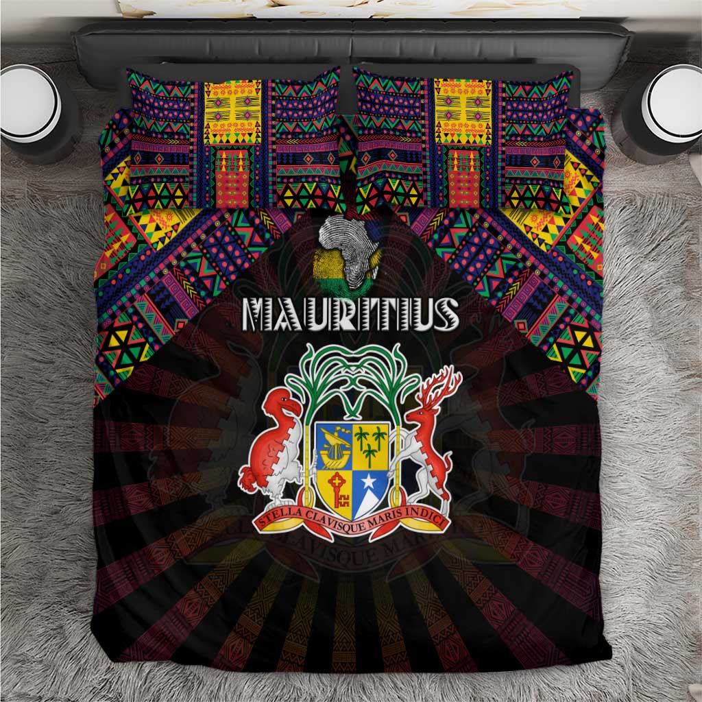 Mauritius Roots Bedding Set African Pride in Fingerprint and Tribal Colors DT02