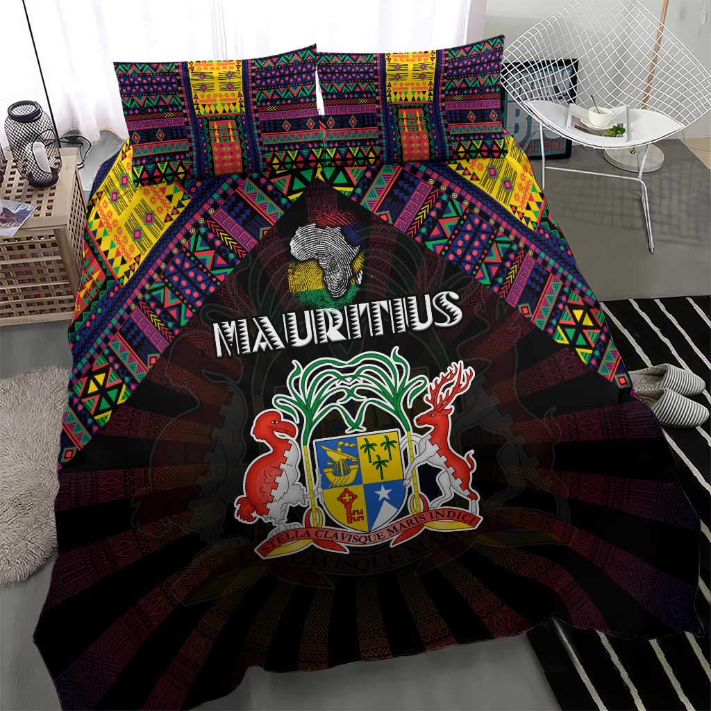 Mauritius Roots Bedding Set African Pride in Fingerprint and Tribal Colors DT02