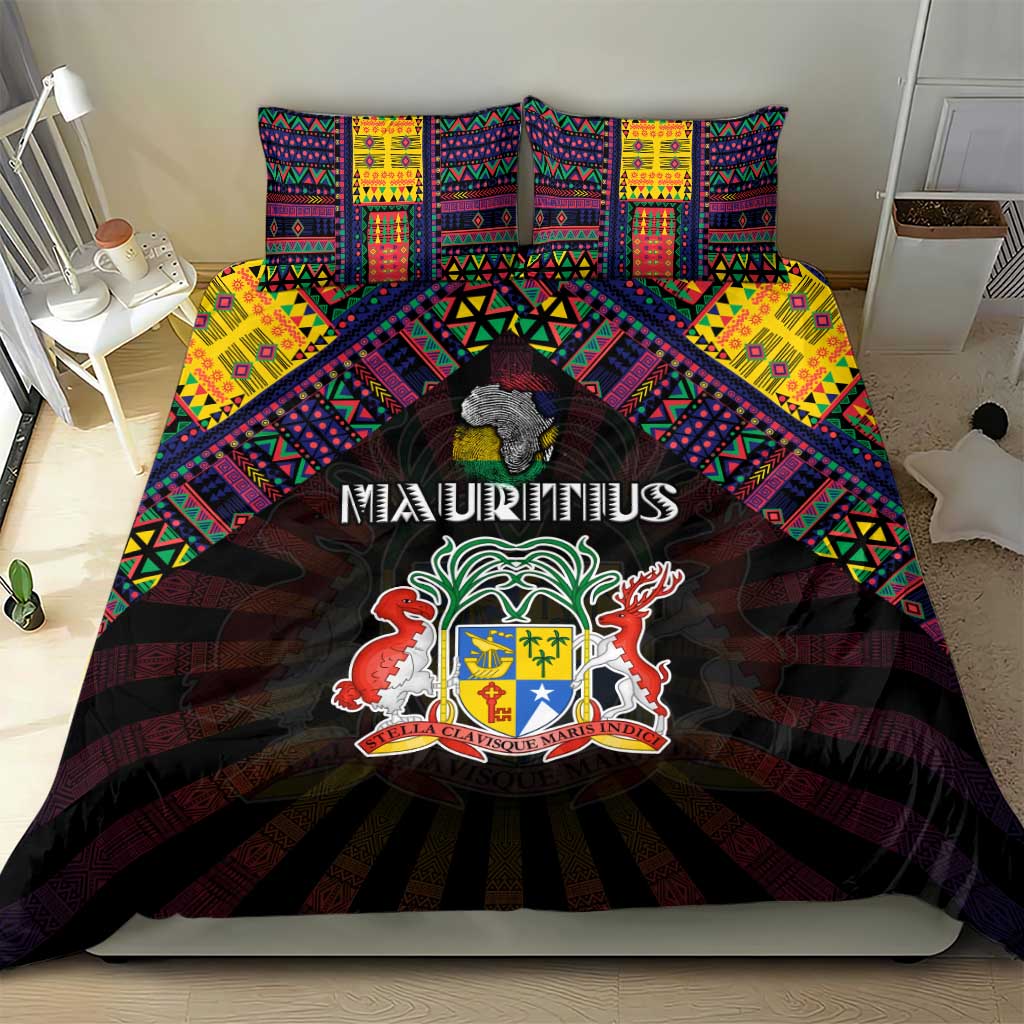Mauritius Roots Bedding Set African Pride in Fingerprint and Tribal Colors DT02