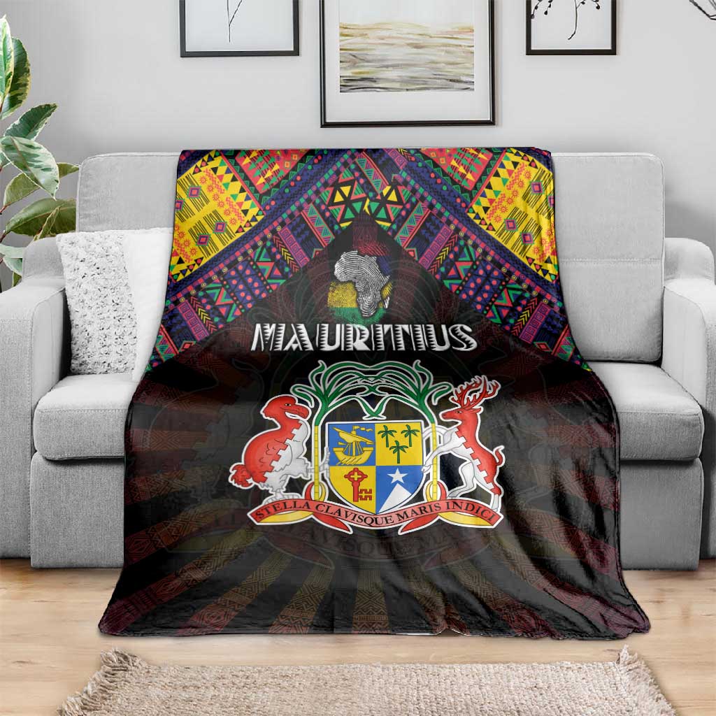 Mauritius Roots Blanket African Pride in Fingerprint and Tribal Colors DT02