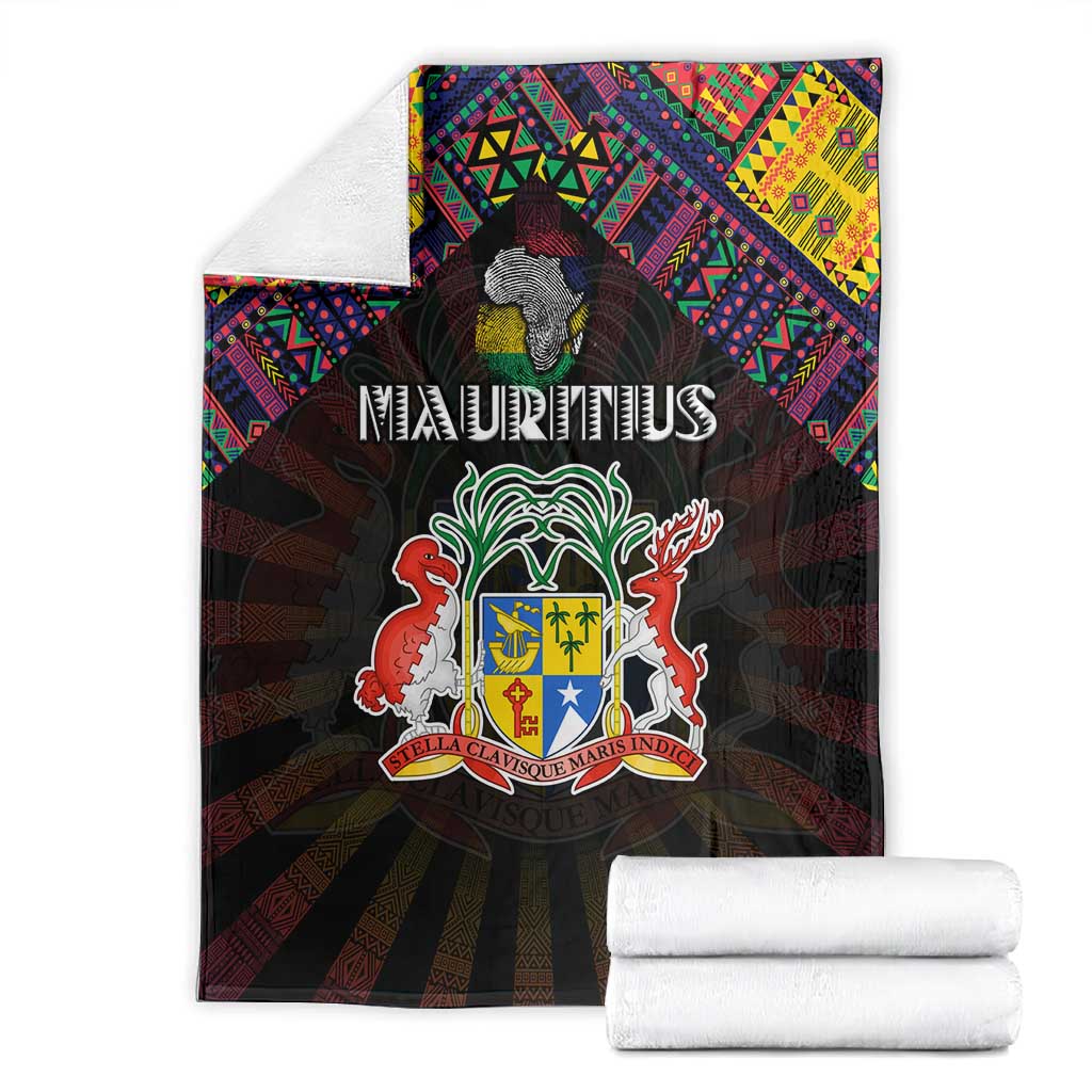 Mauritius Roots Blanket African Pride in Fingerprint and Tribal Colors DT02