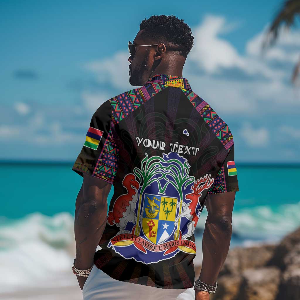Personalized Mauritius Roots Hawaiian Shirt African Pride in Fingerprint and Tribal Colors DT02