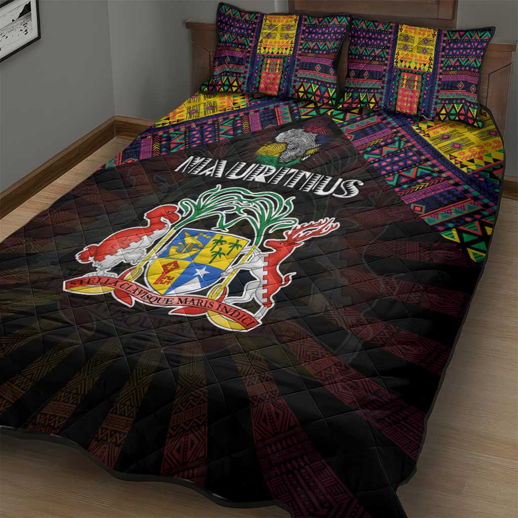 Mauritius Roots Quilt Bed Set African Pride in Fingerprint and Tribal Colors DT02