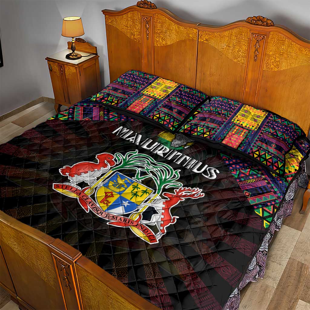 Mauritius Roots Quilt Bed Set African Pride in Fingerprint and Tribal Colors DT02