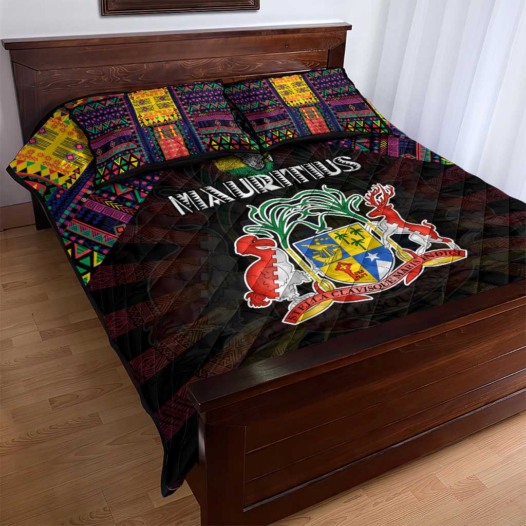 Mauritius Roots Quilt Bed Set African Pride in Fingerprint and Tribal Colors DT02