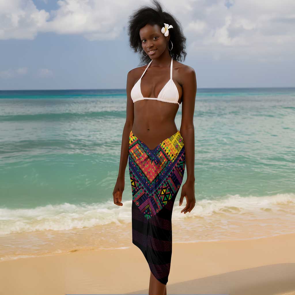 Mauritius Roots Sarong African Pride in Fingerprint and Tribal Colors DT02