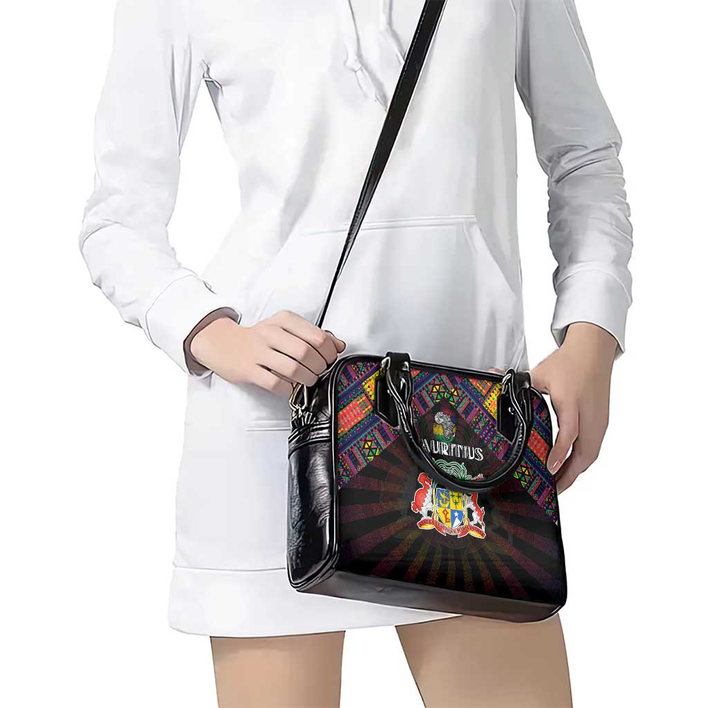 Mauritius Roots Shoulder Handbag African Map in Fingerprint and Tribal Colors DT02