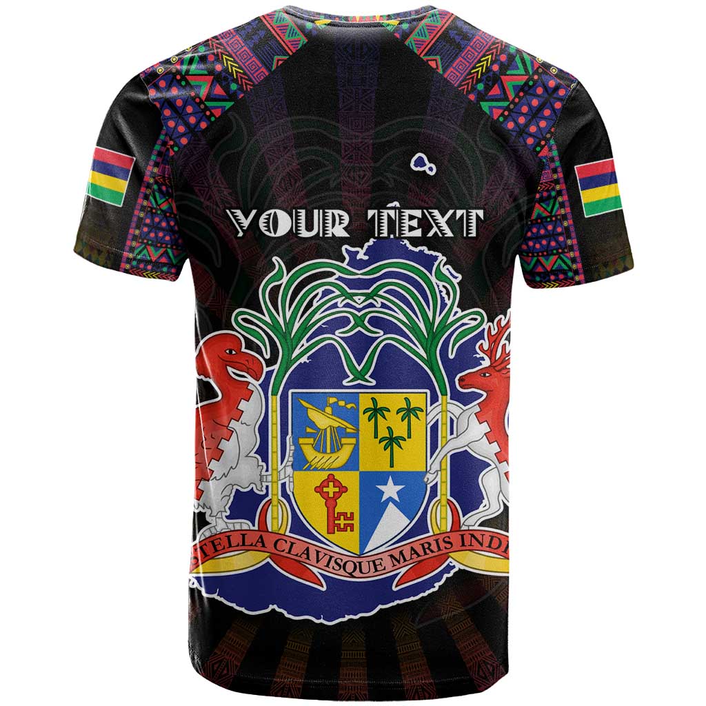 Personalized Mauritius Roots T shirt African Pride in Fingerprint and Tribal Colors DT02