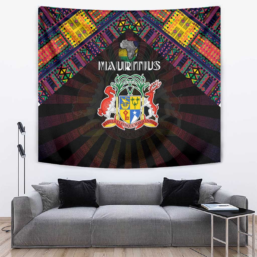 Mauritius Roots Tapestry African Pride in Fingerprint and Tribal Colors DT02