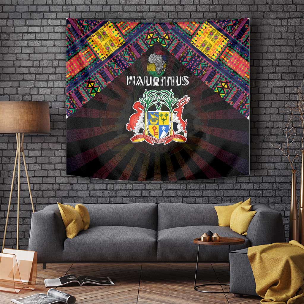 Mauritius Roots Tapestry African Pride in Fingerprint and Tribal Colors DT02