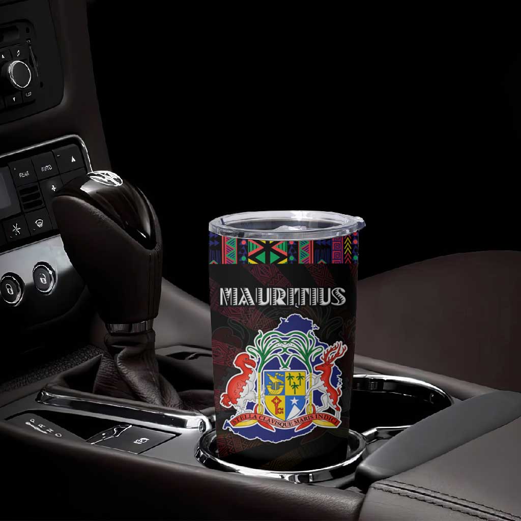 Mauritius Roots Tumbler Cup African Pride in Fingerprint and Tribal Colors DT02