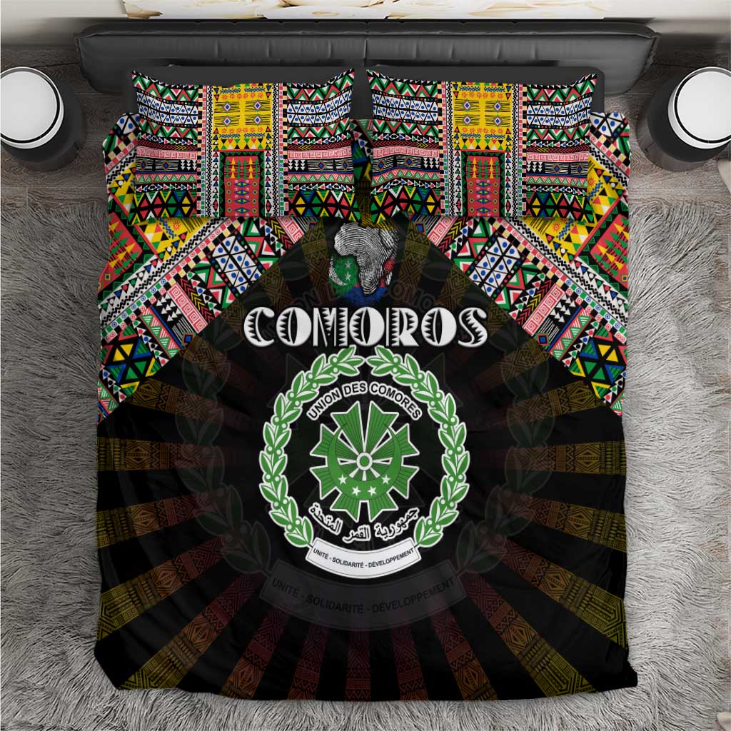 Comoros Roots Bedding Set African Pride in Fingerprint and Tribal Colors DT02